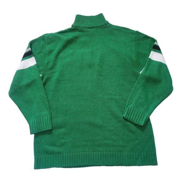 Southpole Knit Turtleneck Sweater Mens XL Green with Spell Out 90s Pullover - Picture 4 of 10